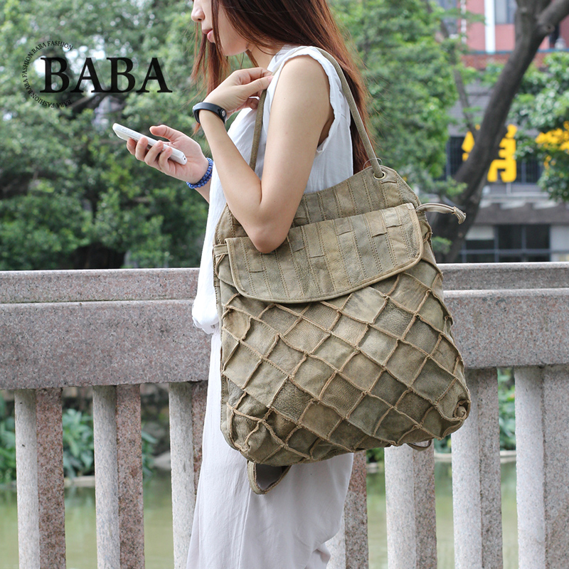 Genuine Leather Backpack - New European/American Backpack Women Multifunctional Large