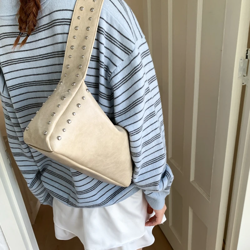 Luxury Bags 2026 Trends - Original Design Rivet Soft Leather Biker