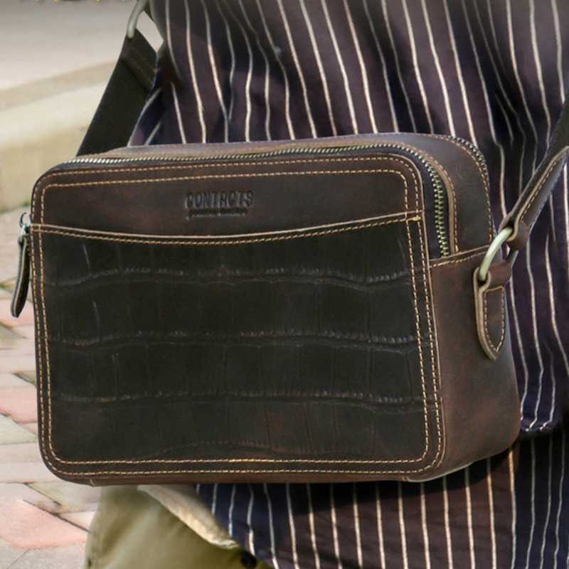Genuine Leather Backpack - Fashion British Style Top Layer Cowhide