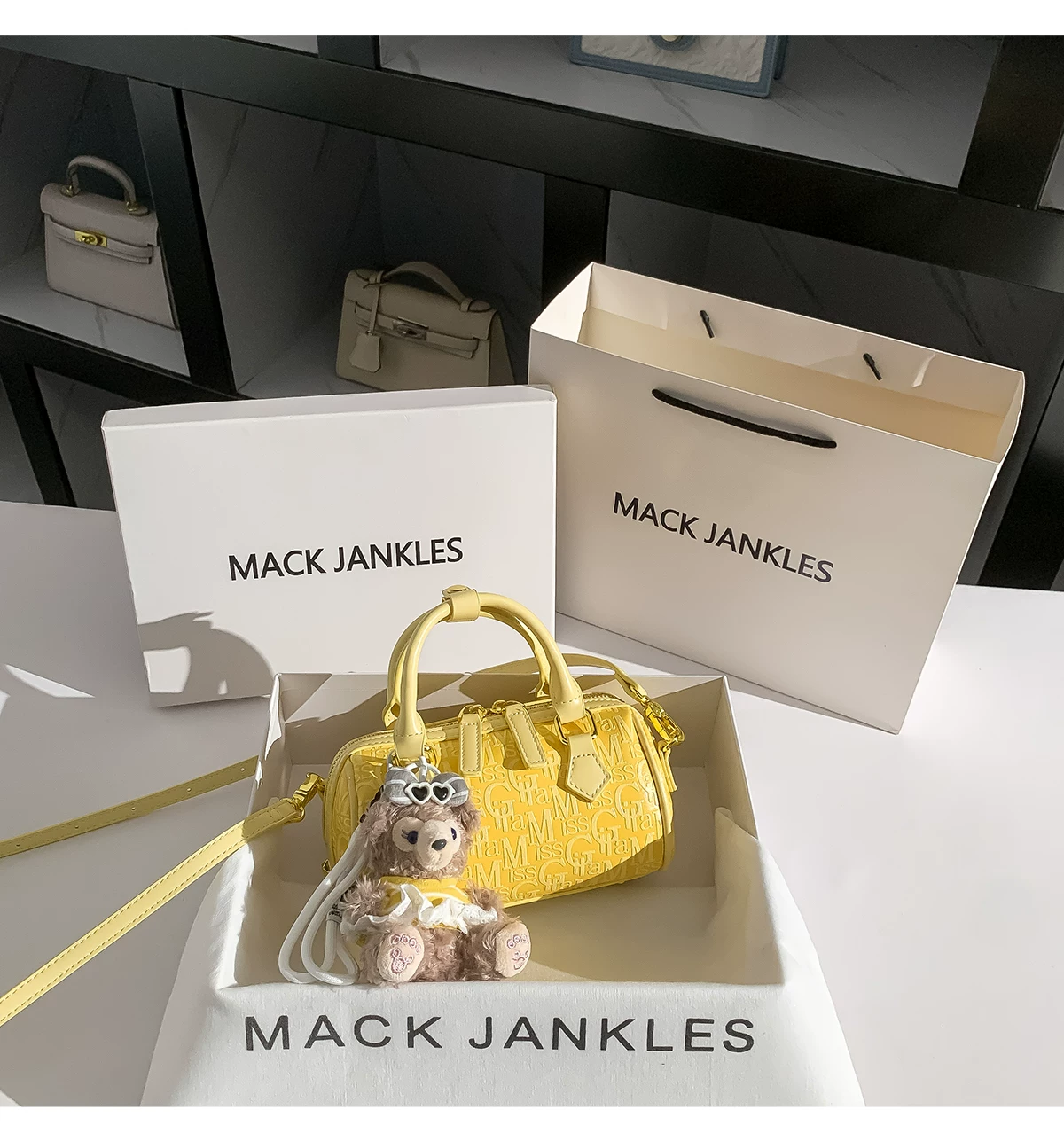 Fashion Yellow Letter Embossed - Luxury Bags Yellow review and price