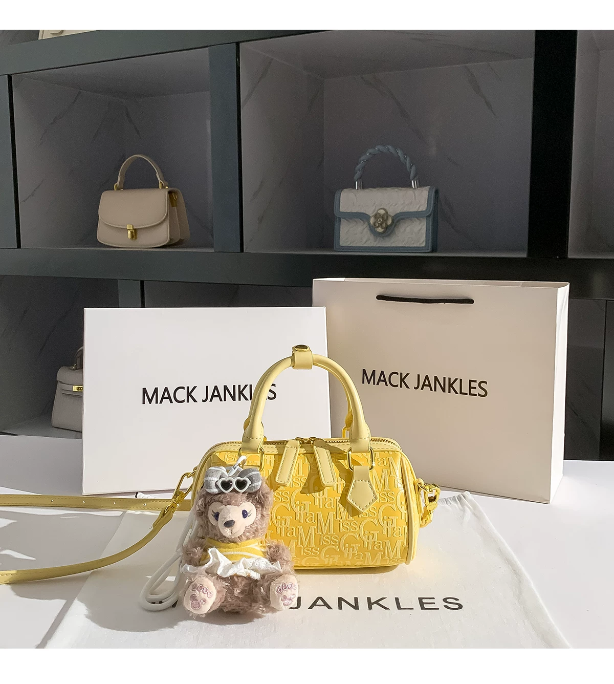 Fashion Yellow Letter Embossed - Luxury Bags Yellow review and price