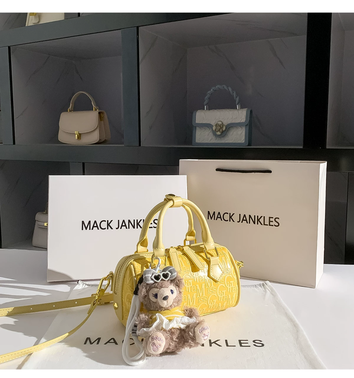 Fashion Yellow Letter Embossed - Luxury Bags Yellow review and price