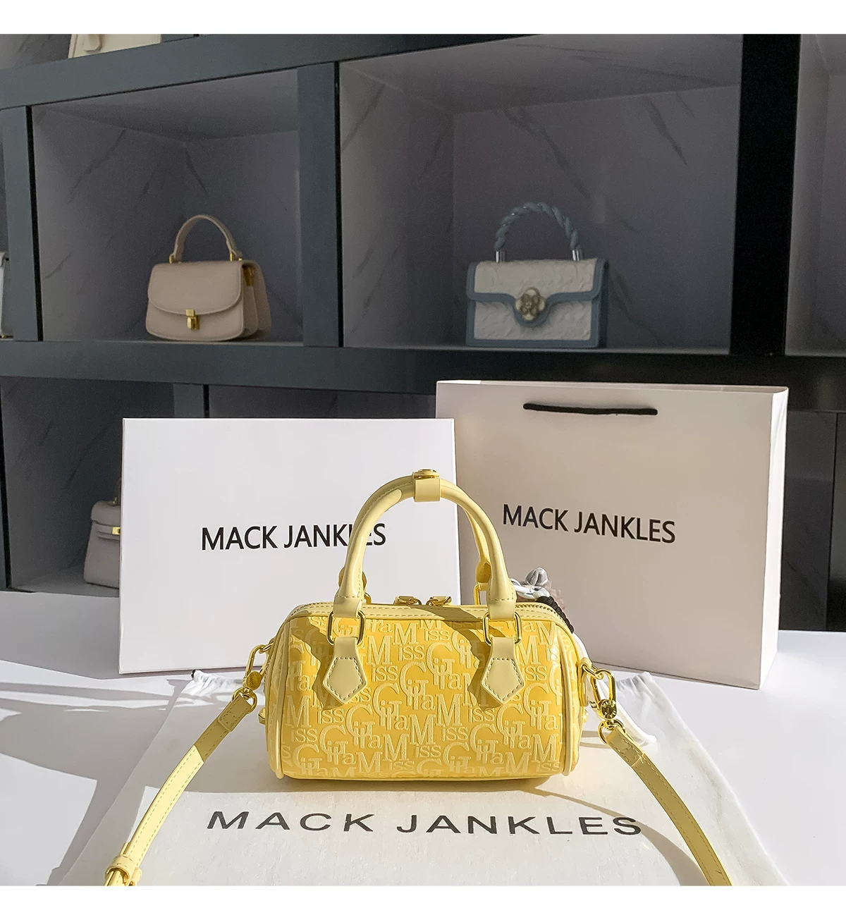 Fashion Yellow Letter Embossed - Luxury Bags Yellow review and price