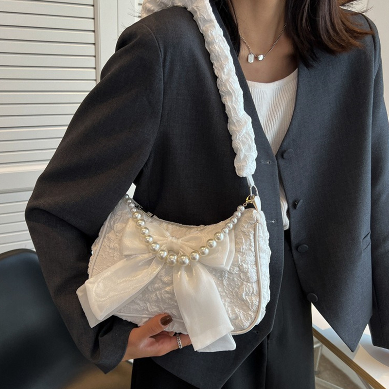 White Folds Pearl Female Bag R - Luxury Y2K Bags review and price