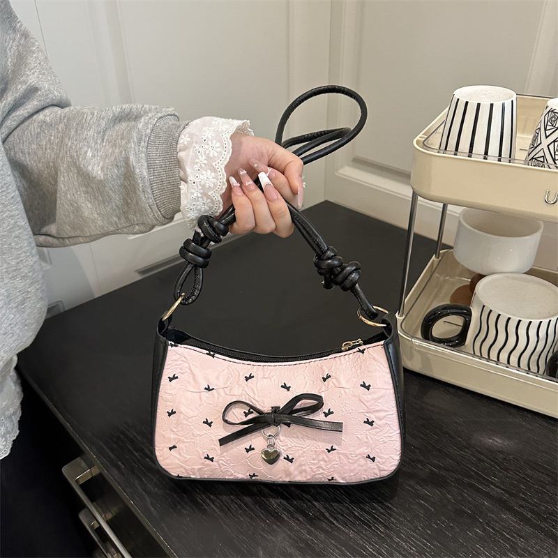 Y2k Pink Bow Armpit Bag for Wo - Luxury Y2K Bags review and price