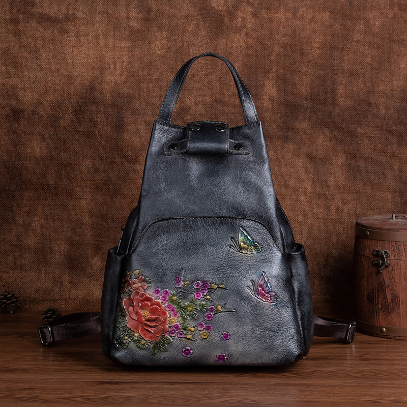 Johnature Genuine Leather Embo - Genuine Leather Backpack review and price