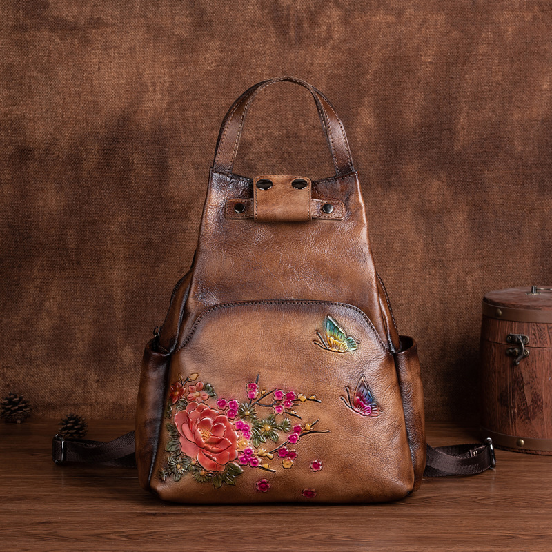 Johnature Genuine Leather Embo - Genuine Leather Backpack review and price