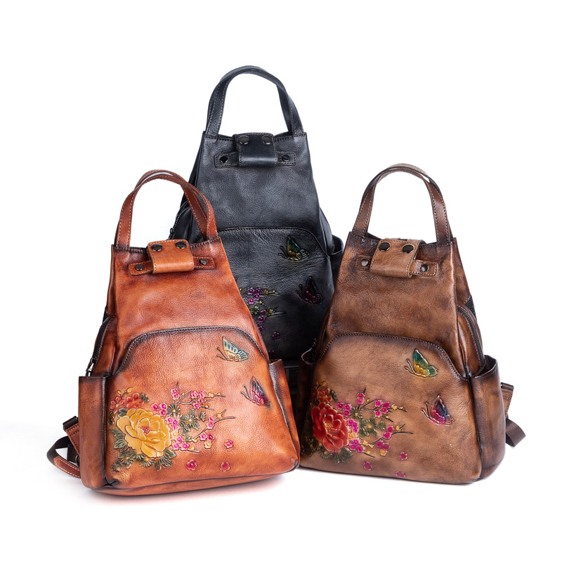 Johnature Genuine Leather Embo - Genuine Leather Backpack review and price