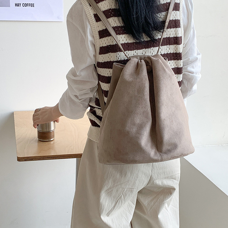 Faux Suede Tote Bucket Bags Fo - Luxury Bags Korea review and price