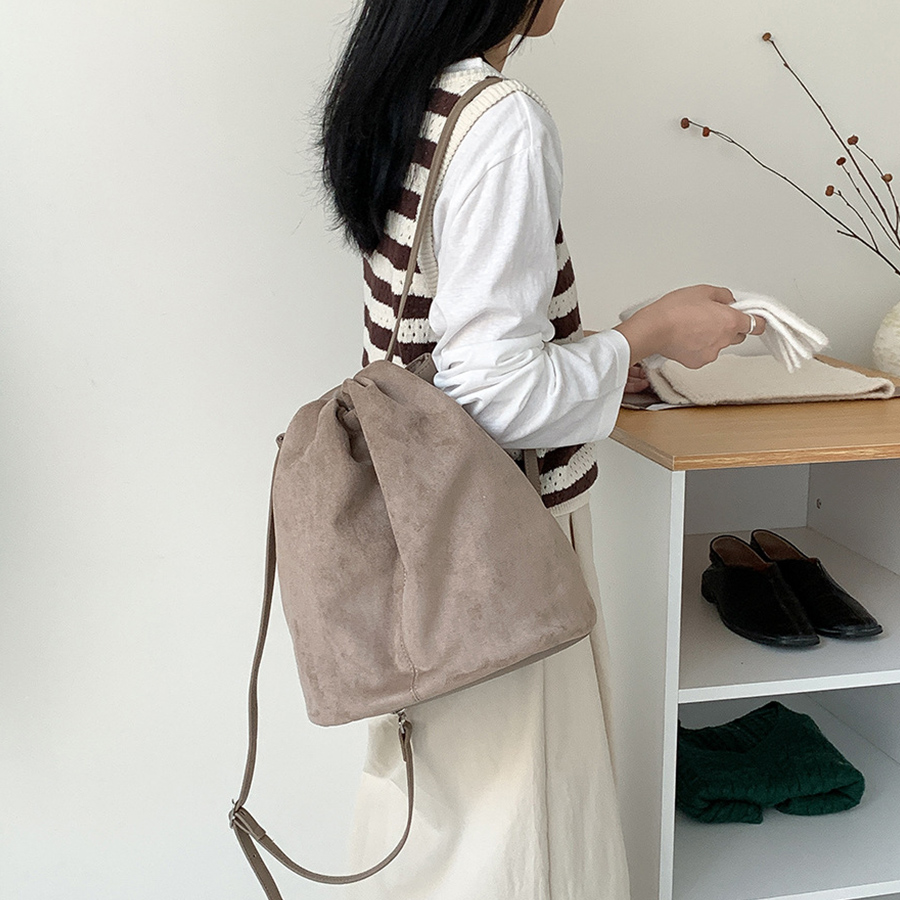 Faux Suede Tote Bucket Bags Fo - Luxury Bags Korea review and price